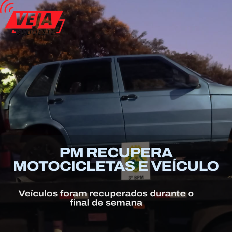 PM recupera motocicletas e veículo