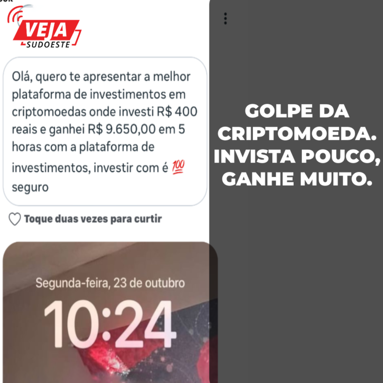 Golpe da Criptomoeda. Invista pouco e ganhe muito