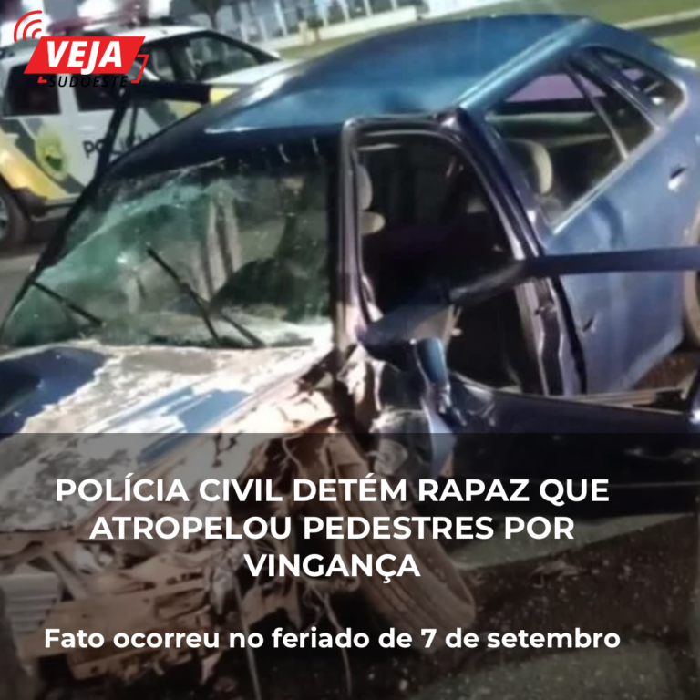 Polícia Civil detém rapaz que  atropelou pedestres por vingança