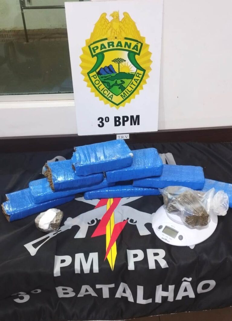 Pato Branco, PM apreende cerca de 4Kg de maconha