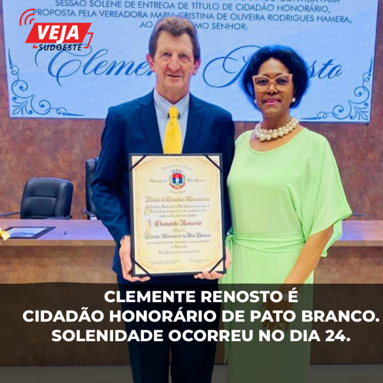 Clemente Renosto é Cidadão Honorário de Pato Branco