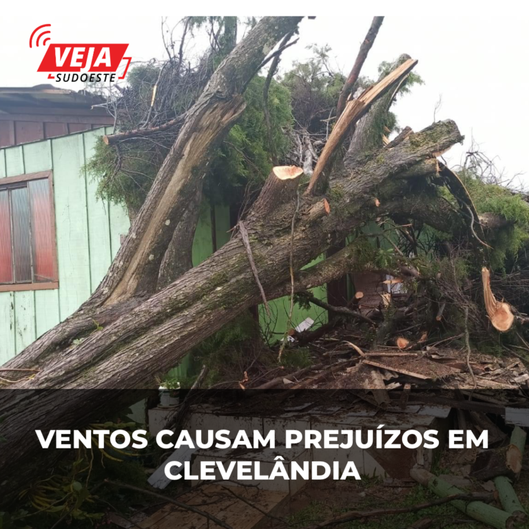 Temporal e ventos causam prejuízos em Clevelândia