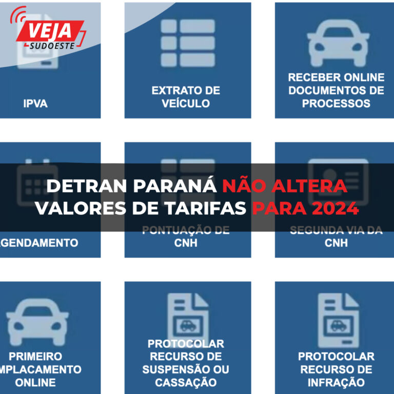 Detran Paraná não altera valores de tarifas para 2024