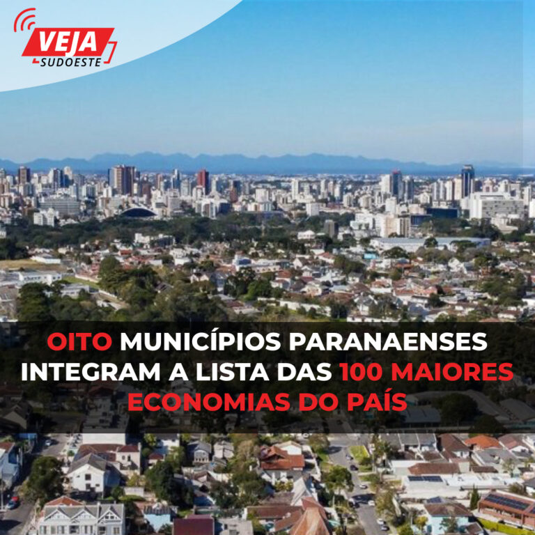 Oito municípios paranaenses integram a lista das 100 maiores economias do País