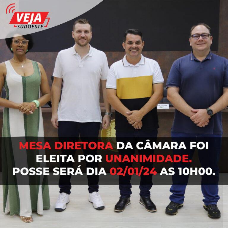 Eleitos os vereadores que irão compor a Mesa Diretora 2024
