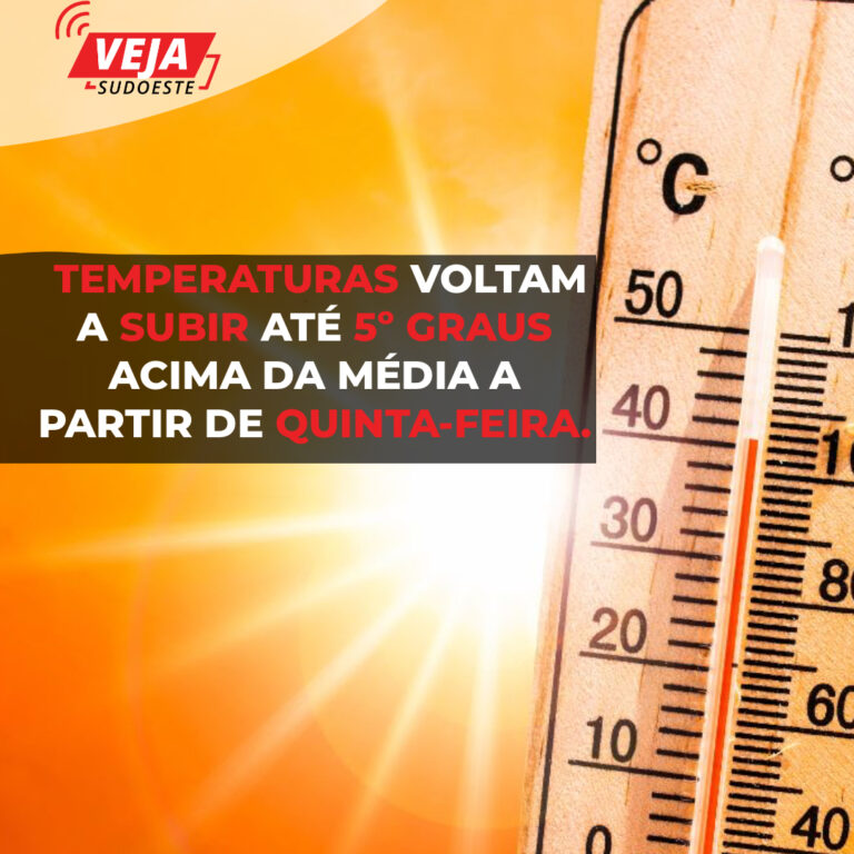 Temperaturas voltam a subir na quinta-feira