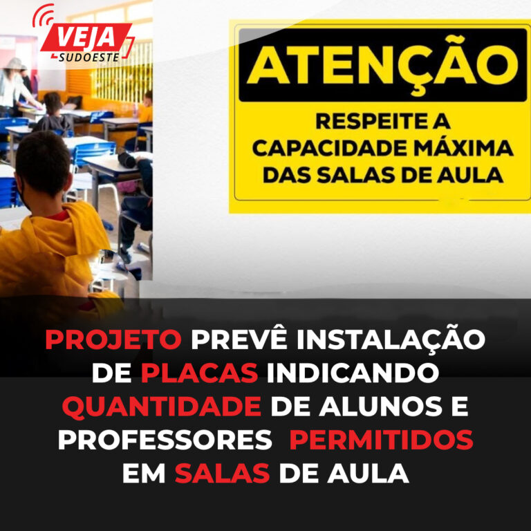 Projeto prevê instalação de placas indicando quantidade de alunos e professores permitidos em salas de aula