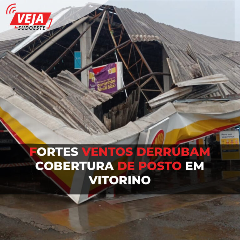 Fortes ventos derrubam cobertura de posto em Vitorino