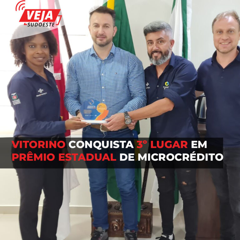 Vitorino conquista 3º lugar em Prêmio Estadual de Microcrédito