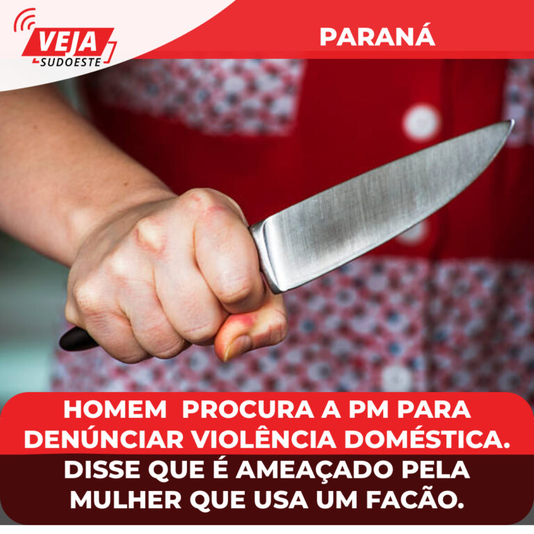 Homem  procura a PM para denúnciar violência doméstica.