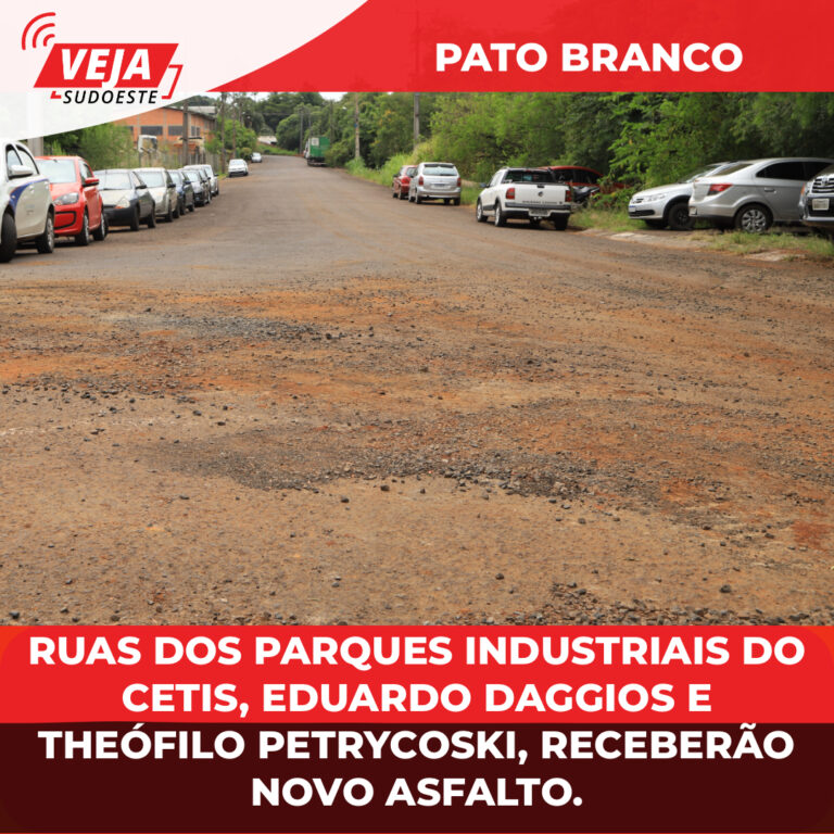 Ruas dos parques industriais receberão novo asfalto.