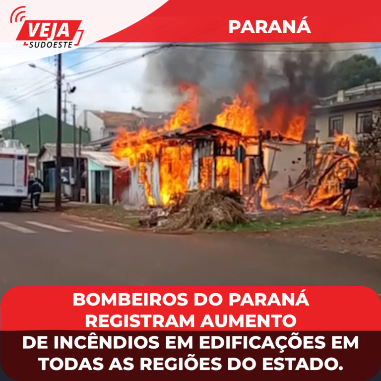 Bombeiros do Paraná registram aumento de incêndios em edificações em todas as regiões do estado.