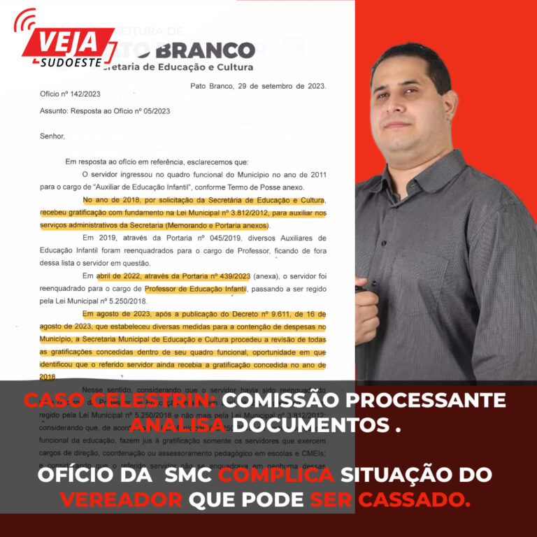 CP apura possíveis irregularidades do vereador Celestrin (PSD)