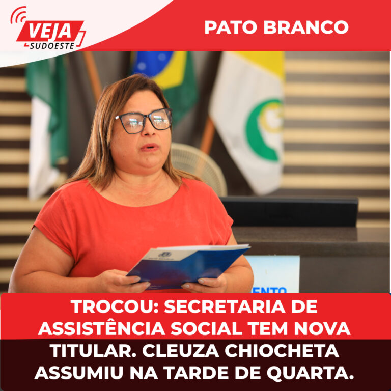 Trocou: secretaria de Assistência Social tem nova titular. Cleuza Chiocheta assumiu na tarde de quarta.