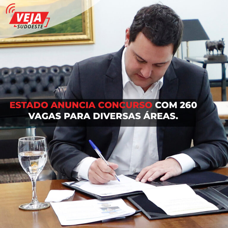 Estado anuncia concurso com 260 vagas para diversas áreas.