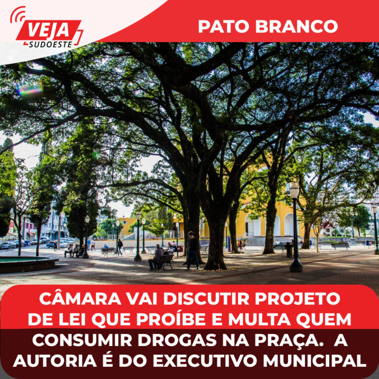 Câmara vai discutir projeto de lei que proíbe e multa quem consumir drogas na praça