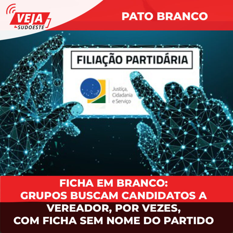 Ficha em branco: grupos buscam candidatos a vereador, por vezes, com ficha sem nome do partido