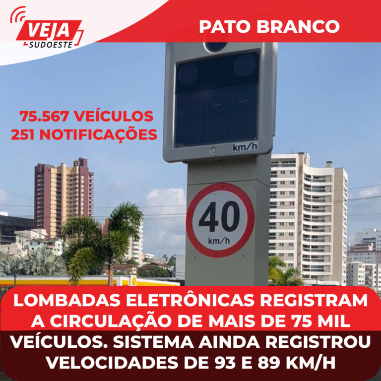 Lombadas eletrônicas registram a circulação de mais de 75 mil veículos. 