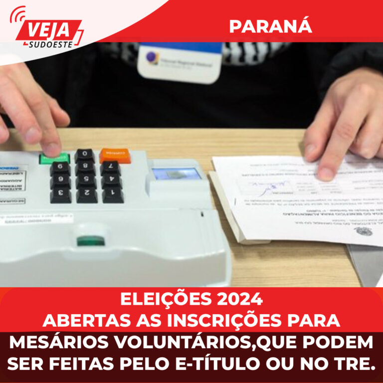 Eleições 2024 abertas as inscrições para mesários voluntários