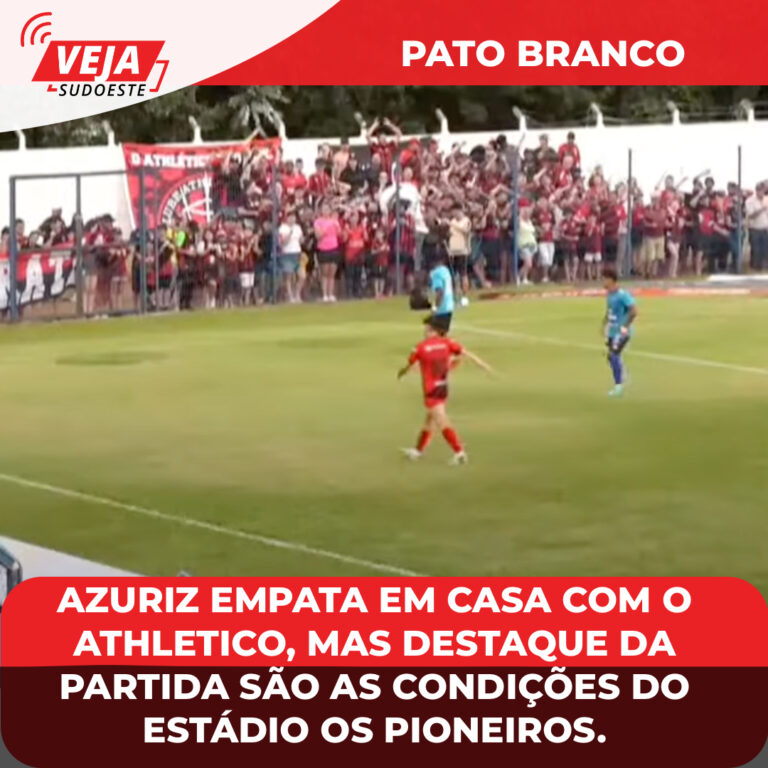 Azuriz empata em casa com o Athletico, mas destaque da partida são as condições do Estádio Os Pioneiros.