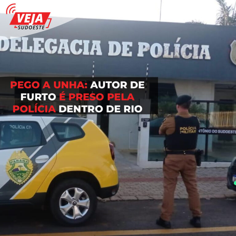 Pego a unha: autor de furto é preso pela polícia dentro de rio