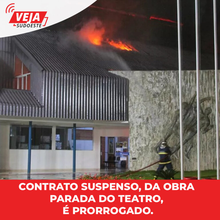 Contrato suspenso, da obra parada do teatro Naura Rigon, é prorrogado