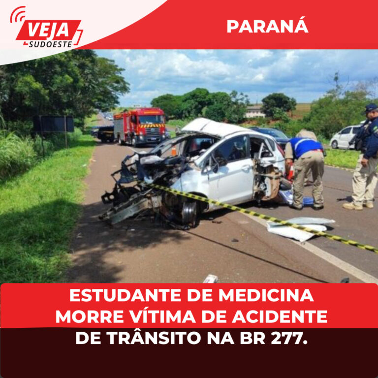 Estudante de medicina morre vítima de acidente de trânsito na BR 277.