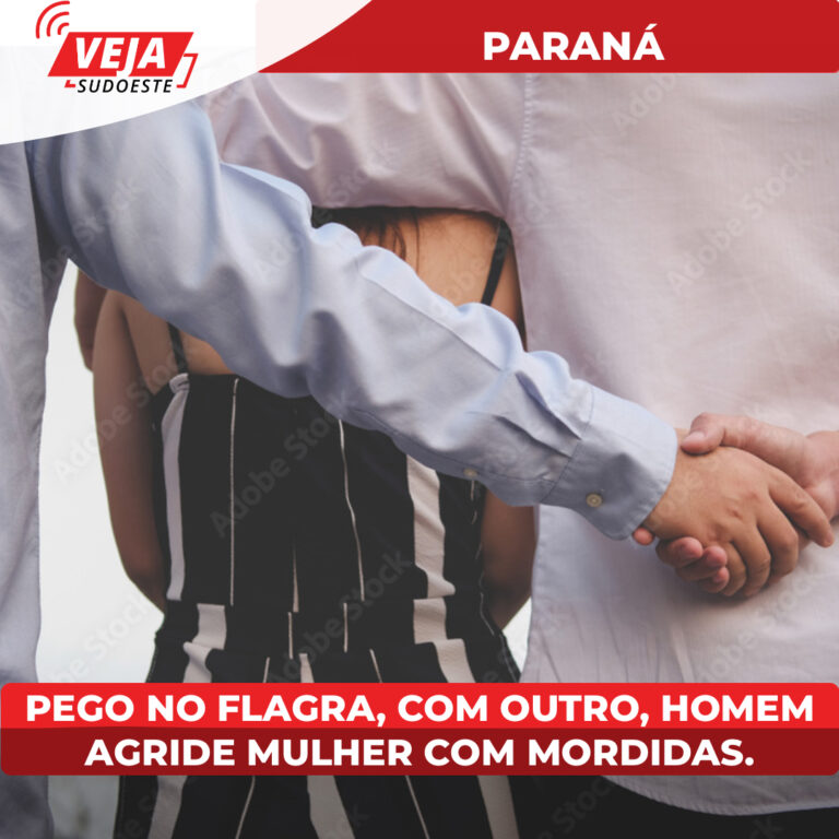 Pego no flagra, com outro, homem agride mulher com mordidas. 