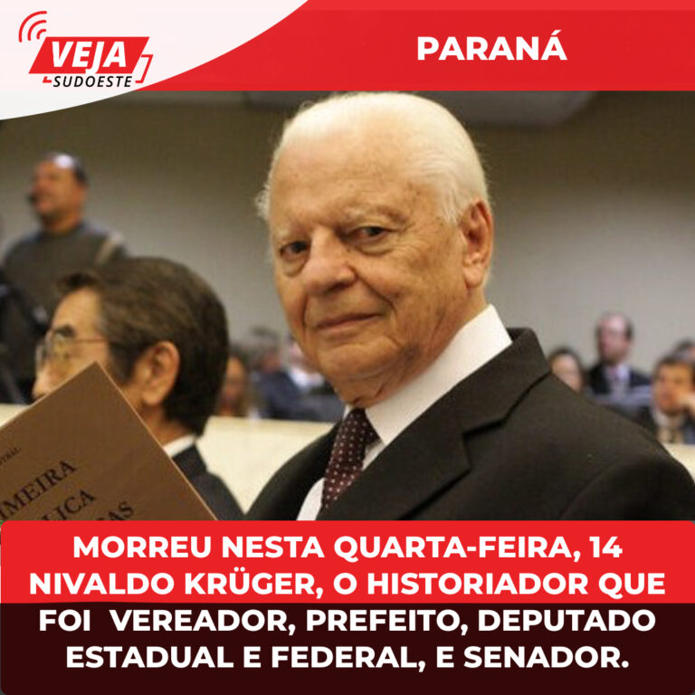 Morreu nesta quarta-feira, 14, Nivaldo Krüger, o historiador que foi  vereador, prefeito, deputado estadual e federal, e senador.