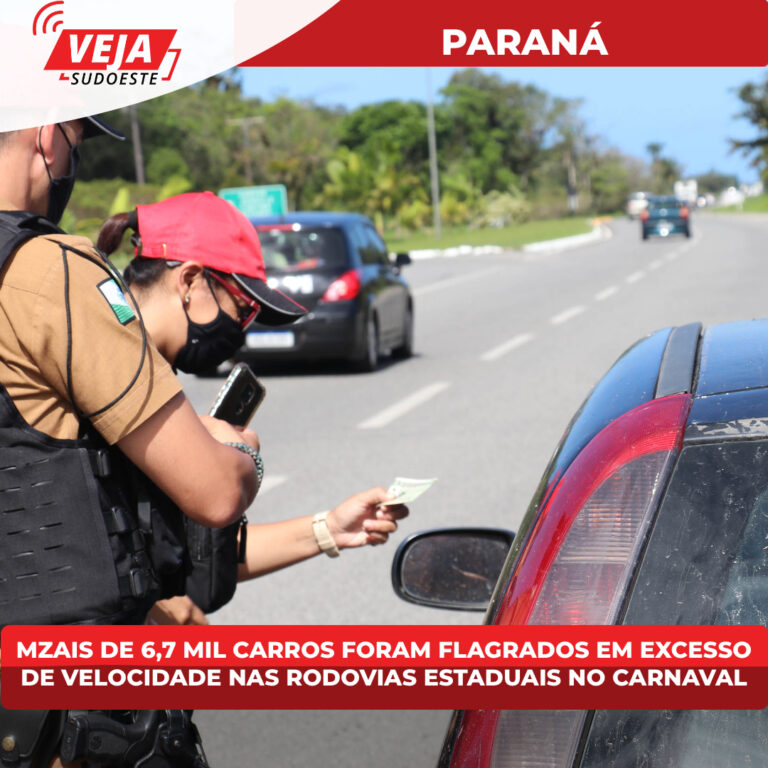 Mais de 6,7 mil carros foram flagrados em excesso de velocidade nas rodovias estaduais no Carnaval