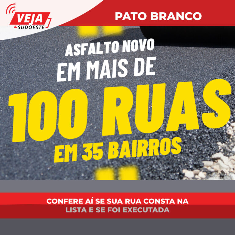Prefeitura de Pato Branco anunciou  mais de 100 ruas a serem asfaltadas em 35 bairros.Confira a lista
