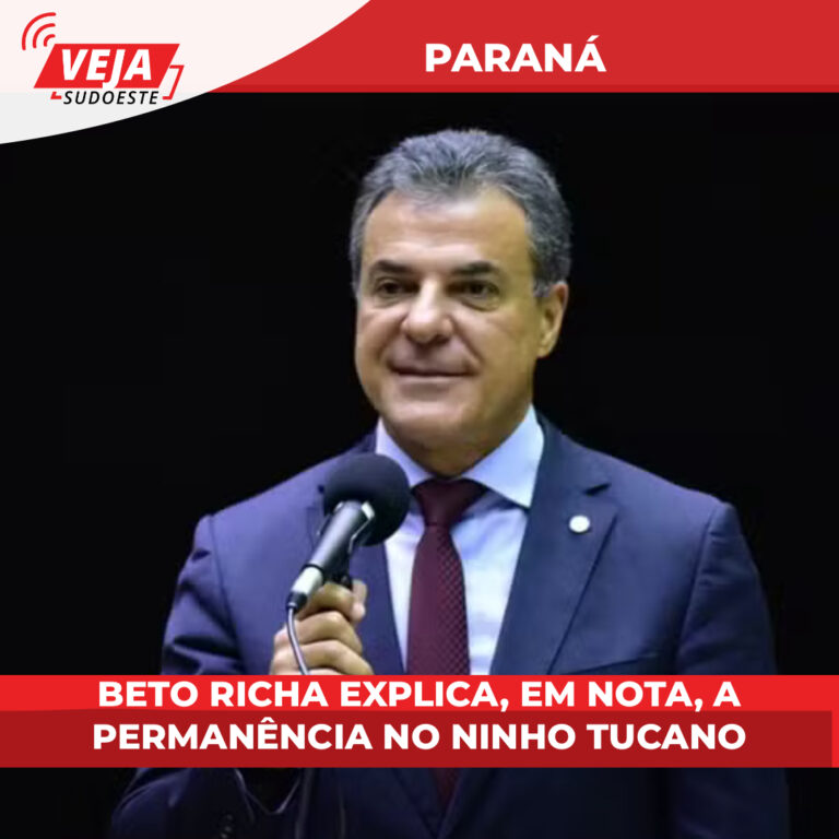 Beto Richa explica, em nota, a permanência no ninho tucano