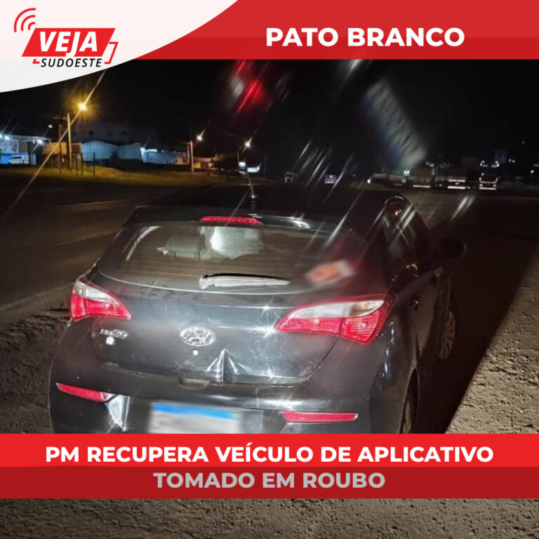 PM recupera veículo de aplicativo tomado em roubo