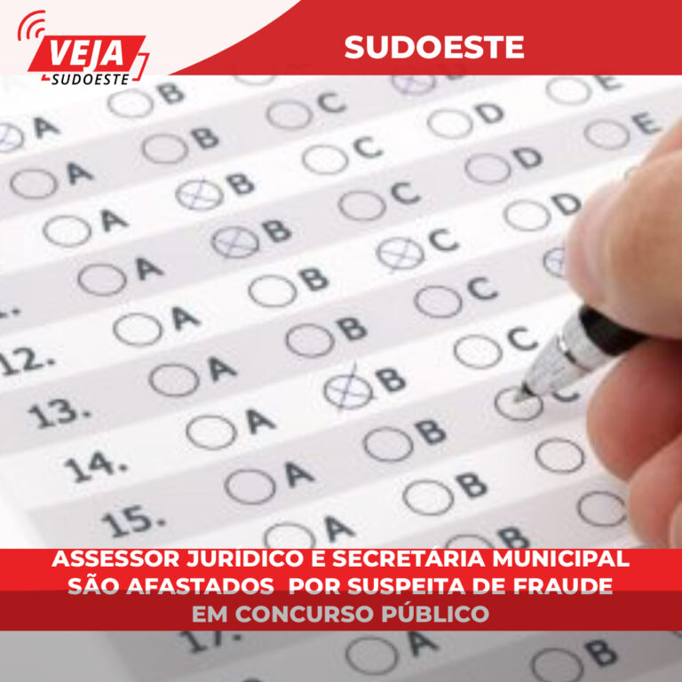 Assessor jurídico e secretária são afastados por suspeita de fraude em concurso público