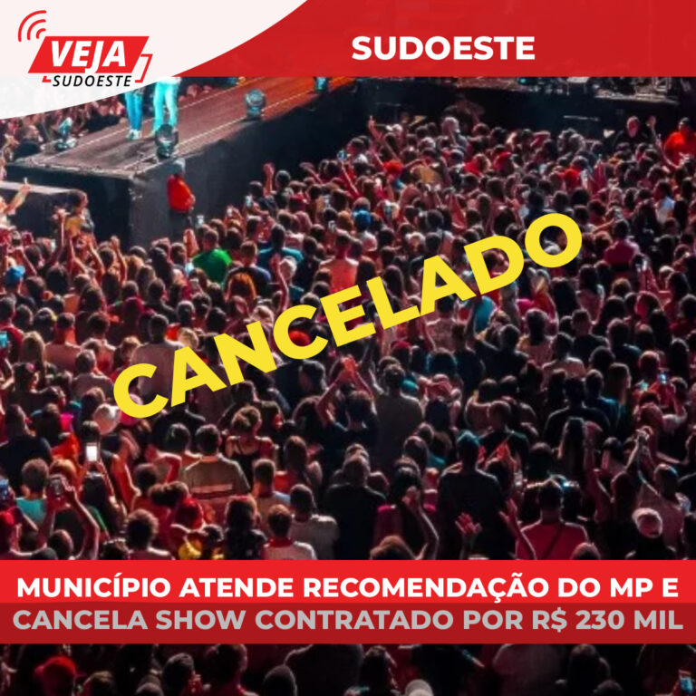 Município atende recomendação do MP e cancela show contratado por R$ 230 mil