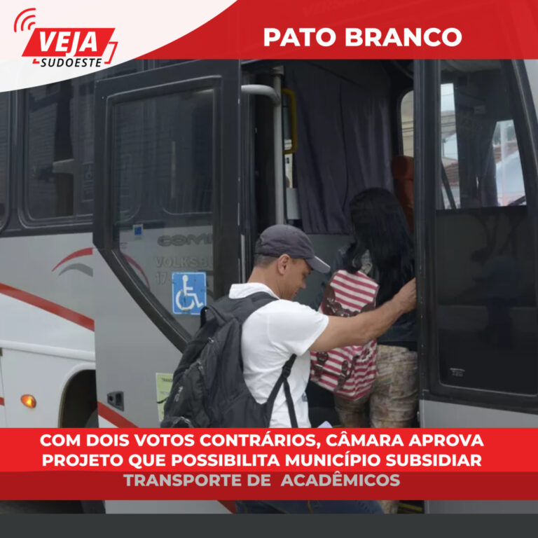 Com dois votos contrários, câmara aprova projeto que possibilita município subsidiar transporte de  acadêmicos