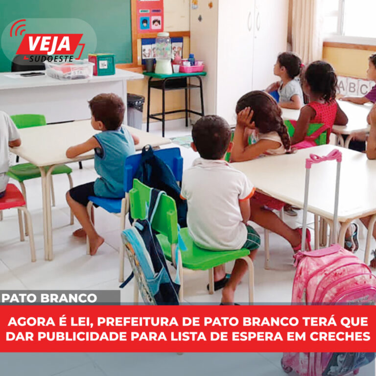 Agora é lei, prefeitura de Pato Branco terá que dar publicidade para lista de espera em creches