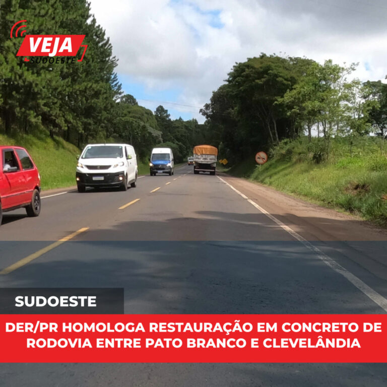 DER/PR homologa restauração em concreto de rodovia entre Pato Branco e Clevelândia