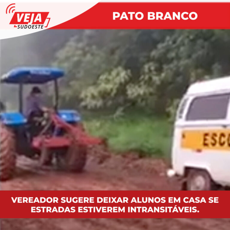 Vereador sugere deixar alunos em casa, se estradas estiverem intransitáveis. 