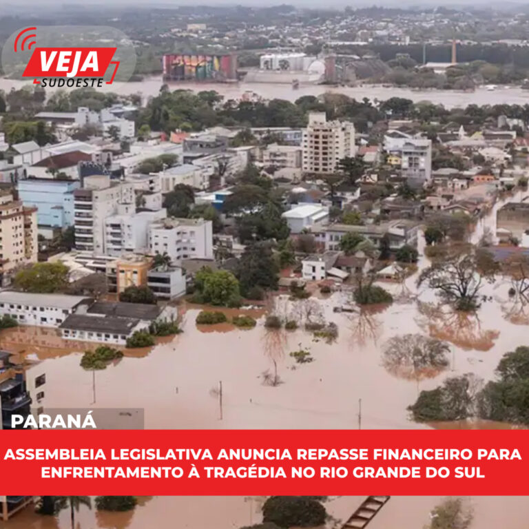 Assembleia Legislativa anuncia repasse financeiro para enfrentamento à tragédia no Rio Grande do Sul