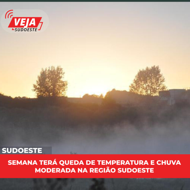 Semana terá queda de temperatura e chuva moderada na região sudoeste