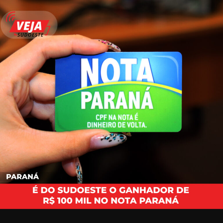 É do Sudoeste o ganhador de R$ 100 mil no Nota Paraná