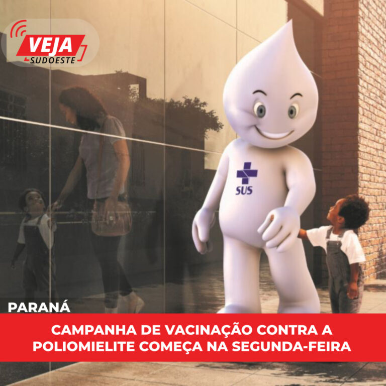 Campanha de vacinação contra a poliomielite começa na segunda-feira