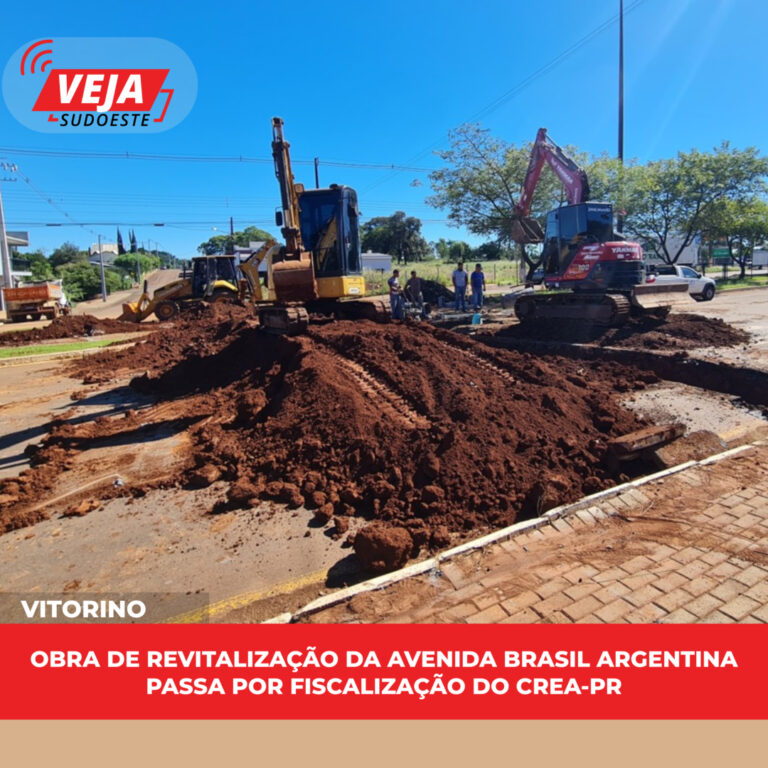 Obra de revitalização da Avenida Brasil Argentina passa por fiscalização do CREA-PR