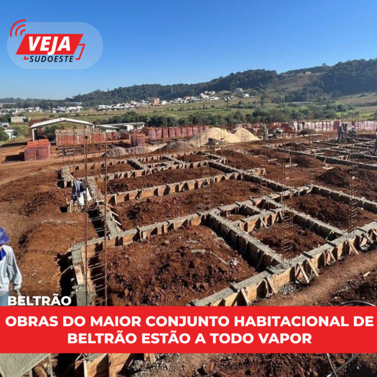 Obras do maior conjunto habitacional de Beltrão estão a todo vapor