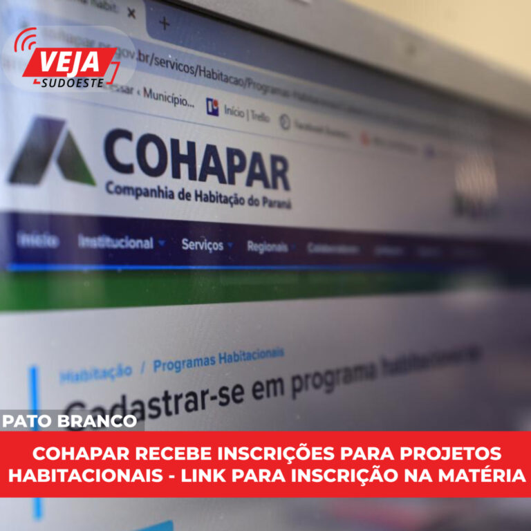 Cohapar recebe inscrições para projetos habitacionais – link para inscrição na matéria