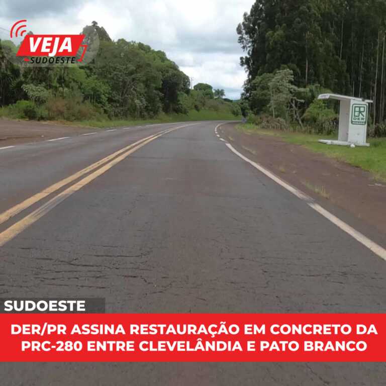 DER/PR assina restauração em concreto da PRC-280 entre Clevelândia e Pato Branco