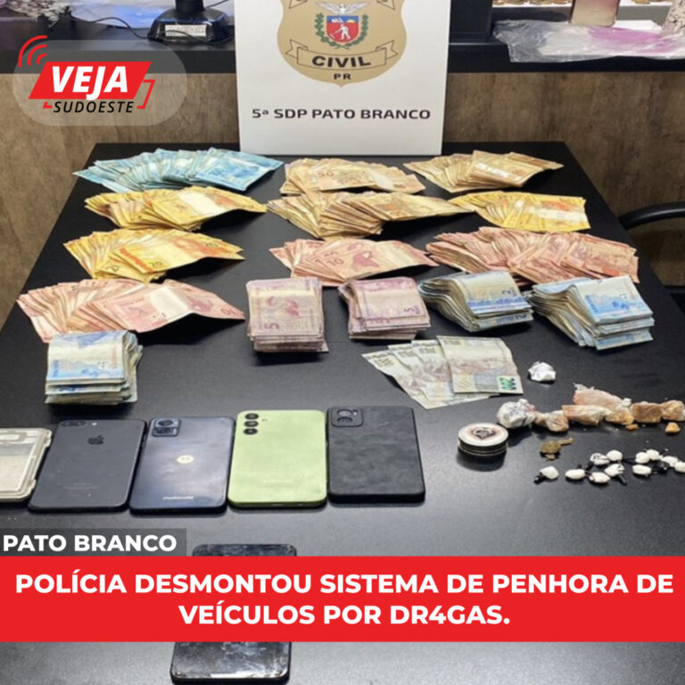 Polícia desmontou sistema de penhora de veículos por drogas.