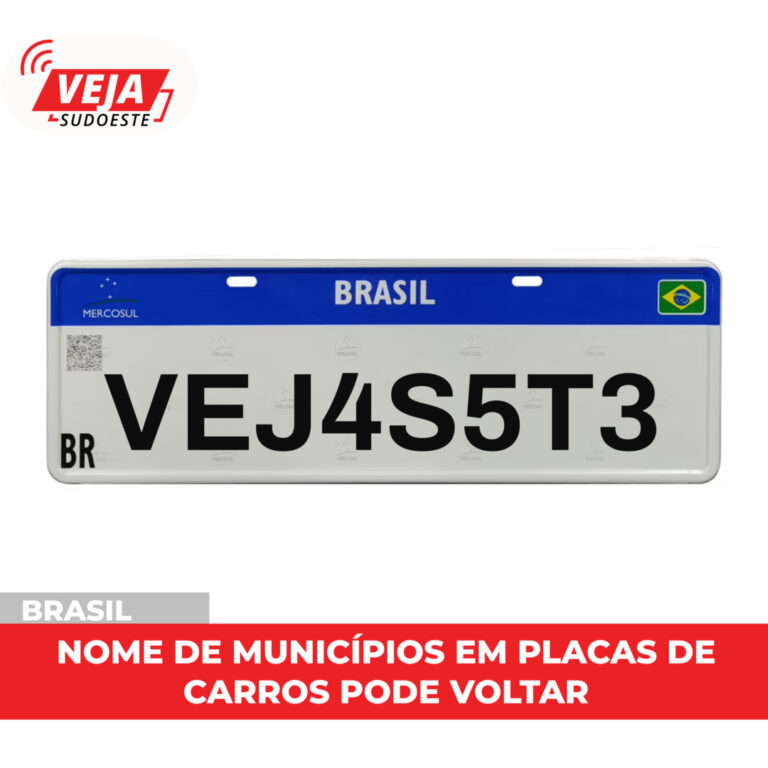 Nome de municípios em placas de carros pode voltar