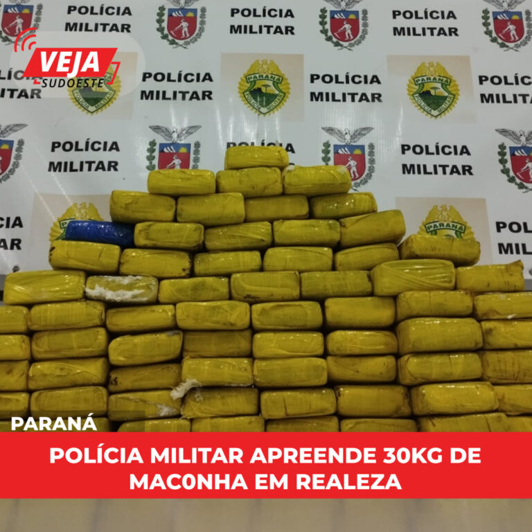 Polícia Militar  apreende 30kg de maconha em Realeza